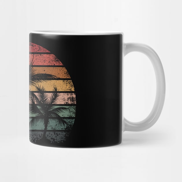 Palm Tree Retro Style Tropical Beach by folidelarts